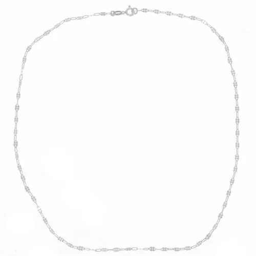 Collier maille Fantaisie alternée rectangle 2.35 mm - Argent 925 x42cm
