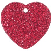 Sequin coeur 15x16.5 mm en acrylique - Pailleté rouge x1|raw }}