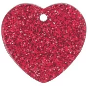 Sequin coeur 15x16.5 mm en acrylique - Pailleté rouge x1