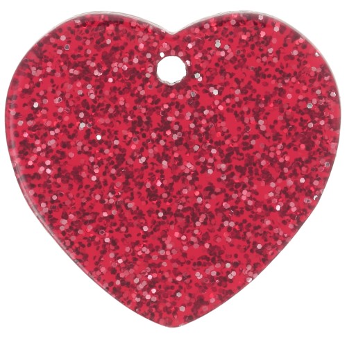 Sequin coeur 15x16.5 mm en acrylique - Pailleté rouge x1