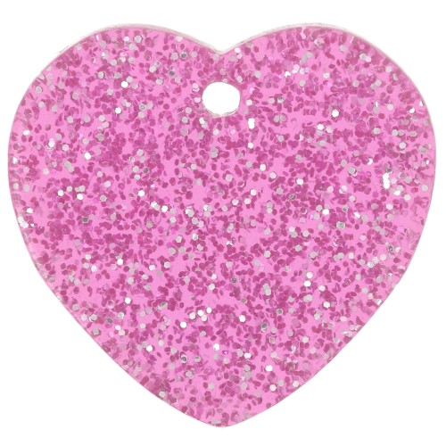 Sequin coeur 15x16.5 mm en acrylique - Pailleté rose x1
