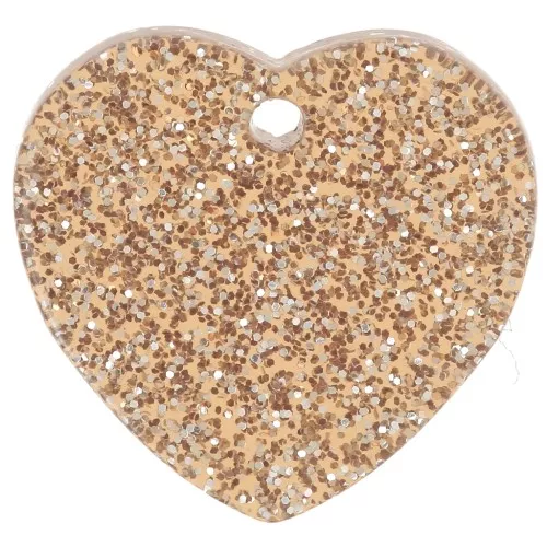 Sequin coeur 15x16.5 mm en acrylique - Pailleté bronze x1