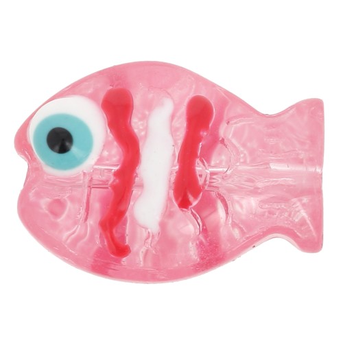 Perle poisson en verre 14x10 mm - Rouge x1