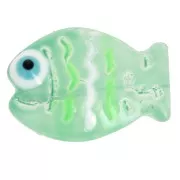 Perle poisson en verre 14x10 mm - Vert clair x1