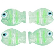 Perle poisson en verre 14x10 mm - Vert clair x1
