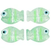 Perle poisson en verre 14x10 mm - Vert clair x1
