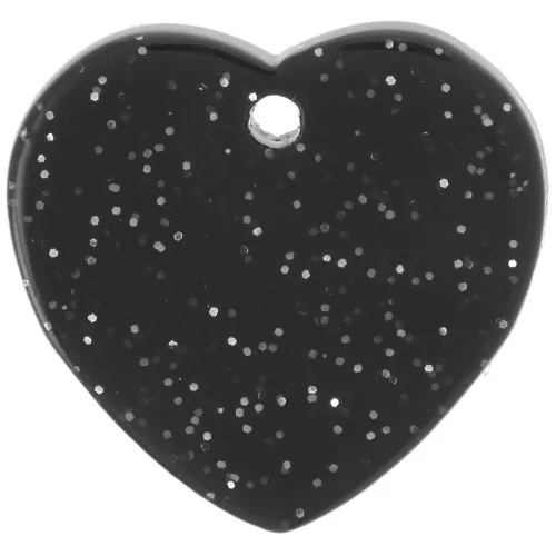 Sequin coeur 15x16.5 mm en acrylique - Pailleté noir x1