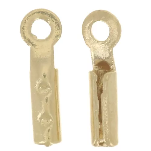 Pinces lacets ronds pour cordon 0.6 mm - Plaqué Or 3 microns x4