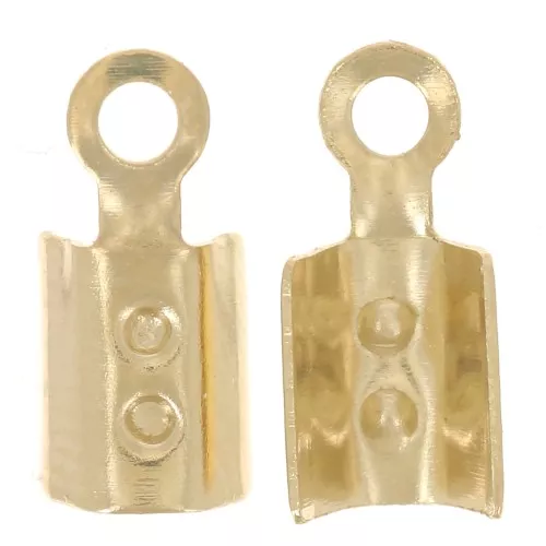 Pinces lacets ronds pour cordon 1.8 mm - Plaqué Or 3 microns x4