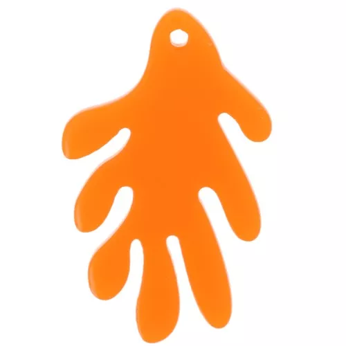 Pendentif corail 30x18 mm en acétate translucide - Orange x1