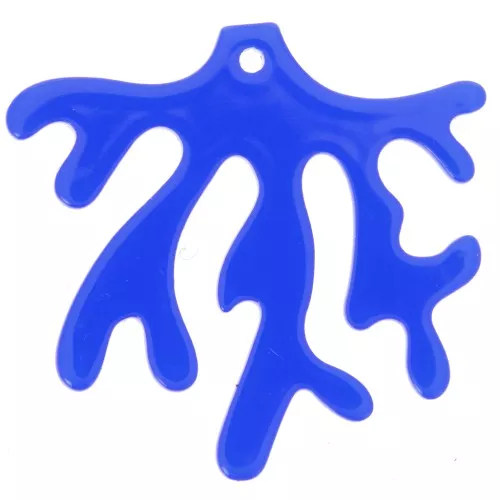 Pendentif corail 36.5x39 mm en acrylique transparent - Bleu roi x1