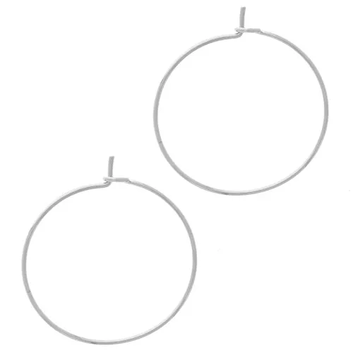 Créoles fil à décorer 25 mm - Fil 0.7 mm - Argenté x2