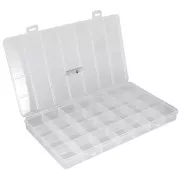 Boite de rangement pour perles et fournitures 22.5x13 cm avec 28 compartiments x1