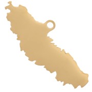 Pendentif Nouvelle-Calédonie 8x20 mm - Acier inoxydable 304L Doré x1|raw }}