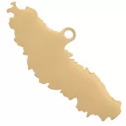 Pendentif Nouvelle-Calédonie 8x20 mm - Acier inoxydable 304L Doré x1