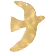 Pendentifs oiseau martelé 36x25 mm exclu Perles&Co - Acier inox 304L Doré x2