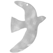 Pendentifs oiseau martelé 36x25 mm exclu Perles&Co - Acier inox 304L x2|raw }}