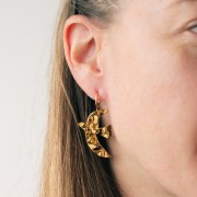 Pendentifs oiseau martelé 36x25 mm exclu Perles&Co - Acier inox 304L x2