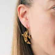 Pendentifs oiseau martelé 36x25 mm exclu Perles&Co - Acier inox 304L x2