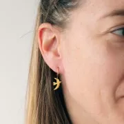 Breloque oiseau 15x10 mm exclu Perles&Co - Acier inoxydable 304L Doré x1