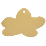 Breloque fleur Pensée 13x20 mm résine époxy - Acier inox 304L Doré - Blanc x1