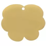 Breloque fleur Pensée 17x20 mm résine époxy - Acier inox 304L Doré - Violet x1