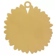 Pendentif fleur marguerite 20.5mm résine époxy - Acier inox 304L Doré - Blanc x1