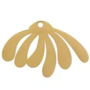 Pendentif marguerite 13.5x20.5 mm résine époxy - Acier inox 304L Doré - Parme x1