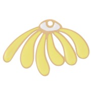 Pendentif marguerite 13.5x20.5 mm résine époxy - Acier inox 304L Doré - Jaune x1