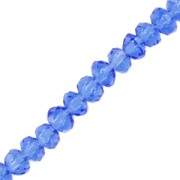 Perles rondelles facettées - rondes aplaties - 3.5x3 mm Sapphire x34cm|raw }}