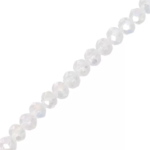Perles rondelles facettées - rondes aplaties 3.5x3mm - Crystal x32cm