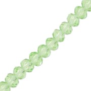 Perles rondelles facettées - rondes aplaties -3x2 mm Peridot x35cm