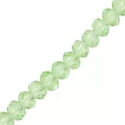 Perles rondelles facettées - rondes aplaties -3x2 mm Peridot x35cm