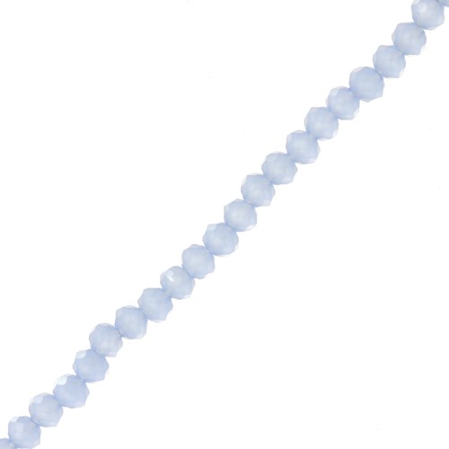 Perles rondelles facettées - rondes aplaties -3.5x2.8 mm Bleu Opal x35cm