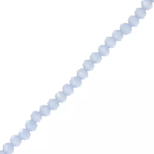 Perles rondelles facettées - rondes aplaties -3.5x2.8 mm Bleu Opal x35cm
