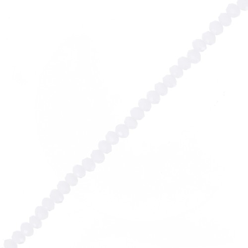 Perles rondelles facettées - rondes aplaties 4.5x3.5 mm White Opal x40cm