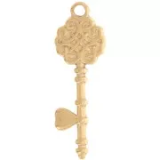 Pendentif clé baroque 34.5x11.5 mm - Acier inoxydable 304L Doré x1