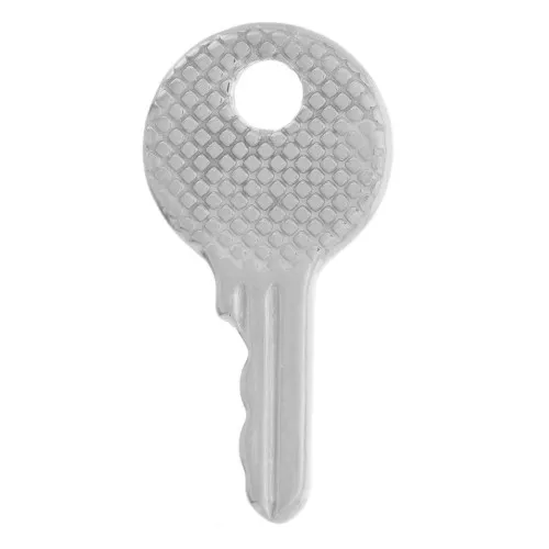 Pendentif clé ronde texturée 25x12.5 mm - Acier inoxydable 304L x1