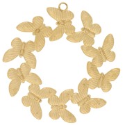 Pendentifs couronne de papillons 34 mm - Acier inoxydable 304L Doré x2