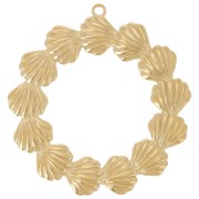 Pendentifs couronne de coquillages 35 mm - Acier inoxydable 304L Doré x2