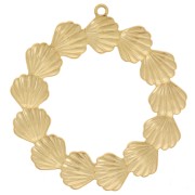 Pendentifs couronne de coquillages 35 mm - Acier inoxydable 304L Doré x2