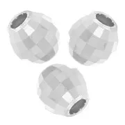 Perles rondes facettées - boule à facettes 3 mm en Argent 925 x10