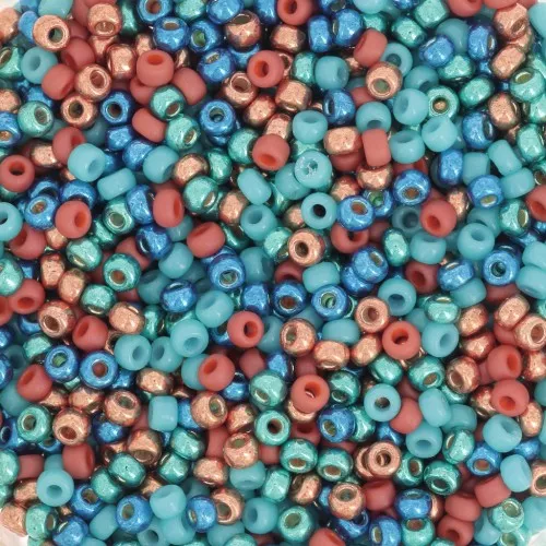 Mix de rocailles Miyuki 11/0 Blue Corals x8g