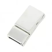 Fermoir aimanté 28x14 mm pour lacet 10 mm Placage Argent fin vieilli x1
