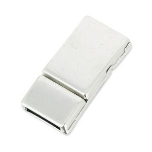 Fermoir aimanté 28x14 mm pour lacet 10 mm Placage Argent fin vieilli x1