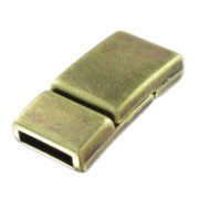 Fermoir aimanté 28x14 mm pour lacet 10 mm bronze x1