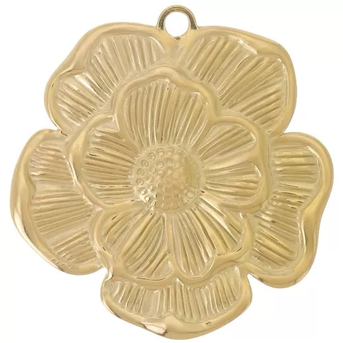 Pendentifs fleurs 42x39 mm - Acier inoxydable 304L Doré x2