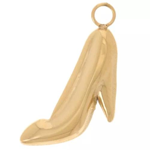 Breloque chaussure Escarpin - 16x11 mm - Acier inoxydable 304L Doré x1