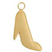 Breloque chaussure Escarpin - 16x11 mm - Acier inoxydable 304L Doré x1