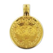 Pendentif calendrier Maya 21 mm Doré à l'or fin x1|raw }}